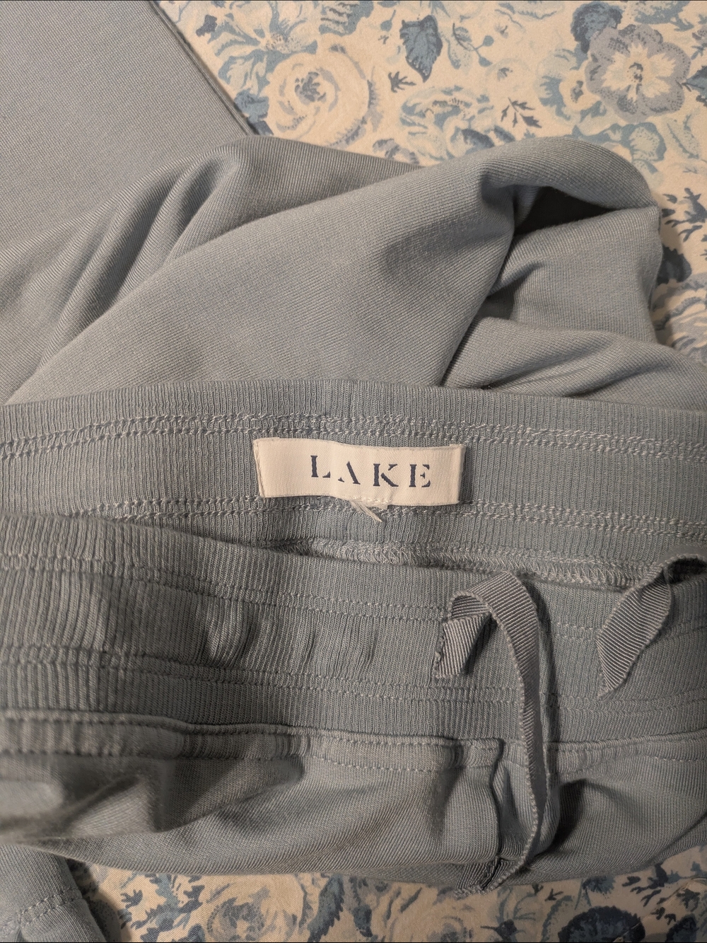 LAKE Dusty Blue Lounge Pajama Set - Soft Long-Sleeve Top & Drawstring Pants - Picture 4 of 5